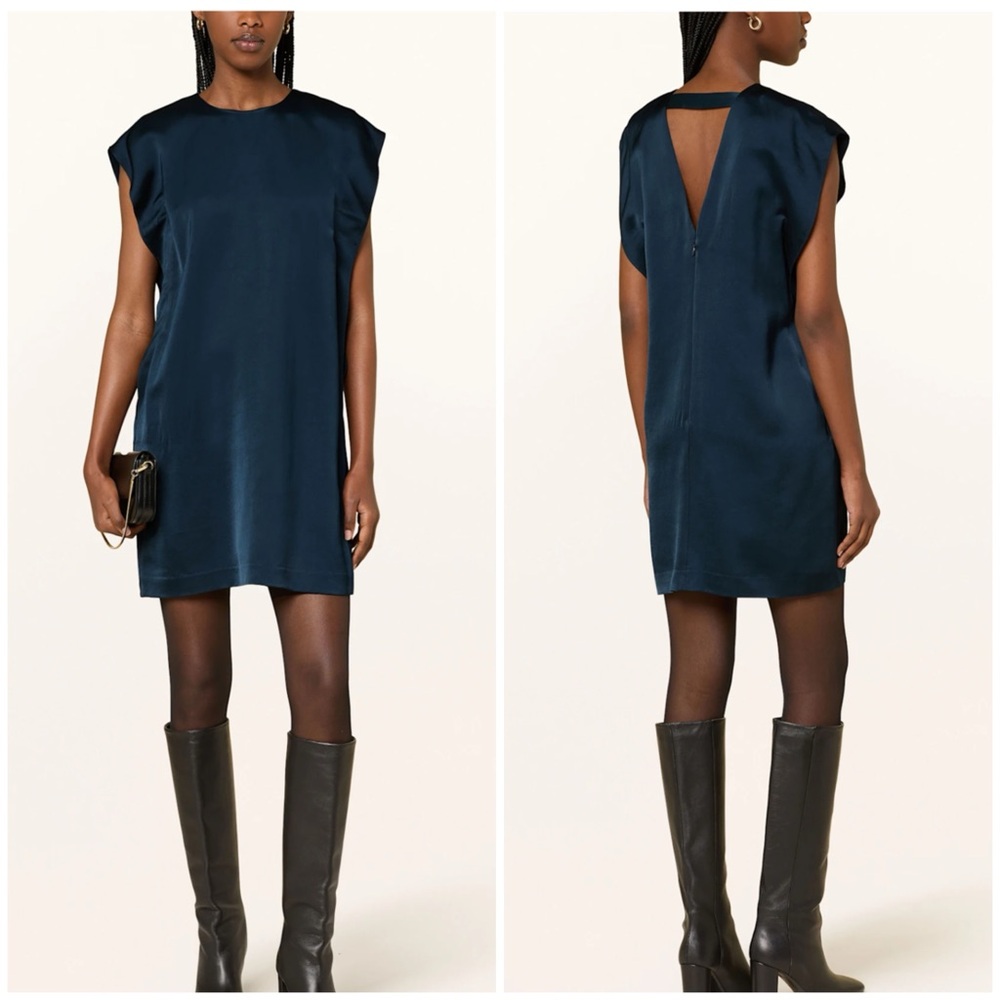 Reiss Phoenix Teal Satin Sleeveless Mini‎ Dress Size 4